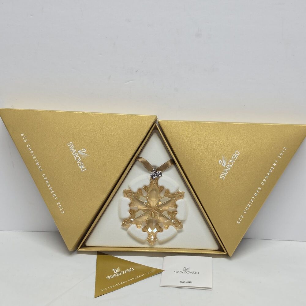SWAROVSKI CRYSTAL 2012 ANNUAL SCS STAR GOLD SNOWFLAKE CHRISTMAS ORNAMENT